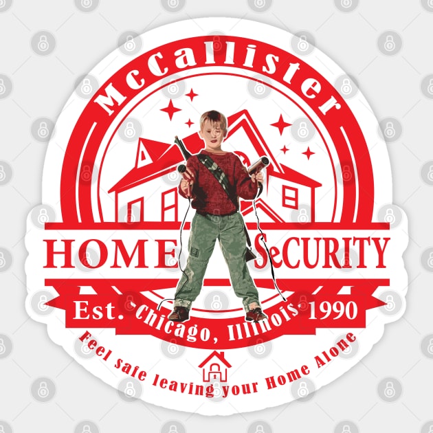 Kevin Home Security Chicago Est.1990 Sticker by Alema Art